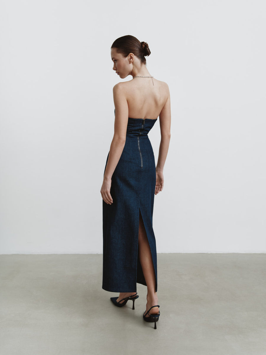 Denim maxi dress