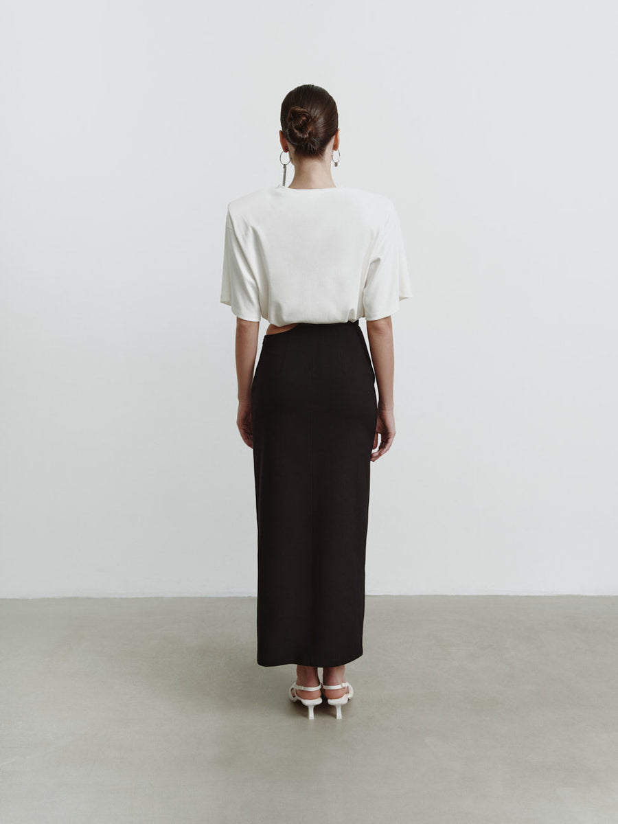 T-shirt with textured shoulders