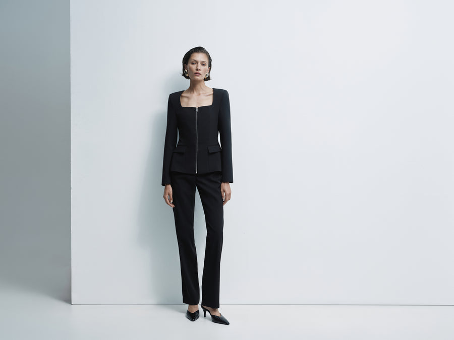 Jacket with front zipper