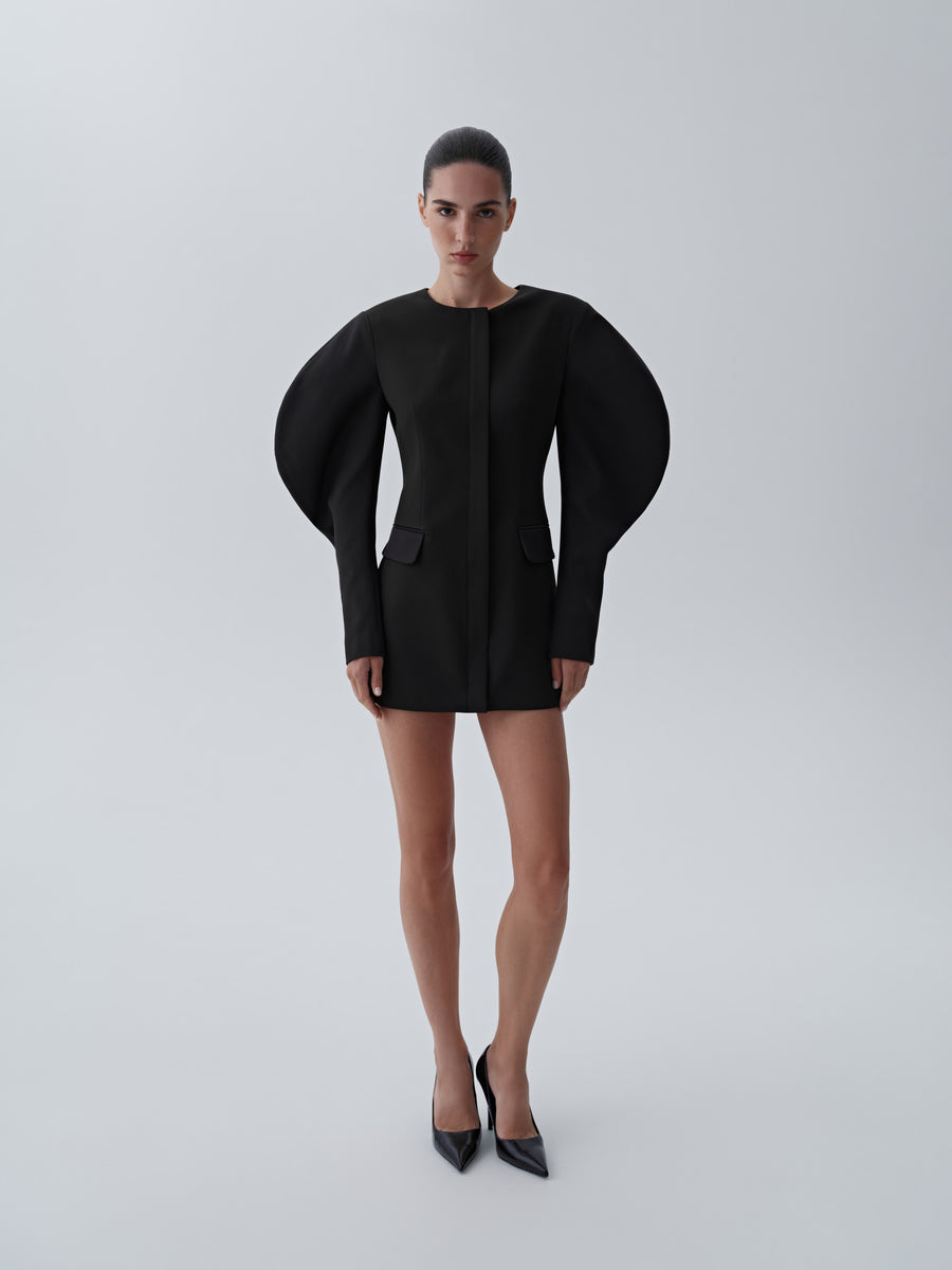 Dress with voluminous sleeves