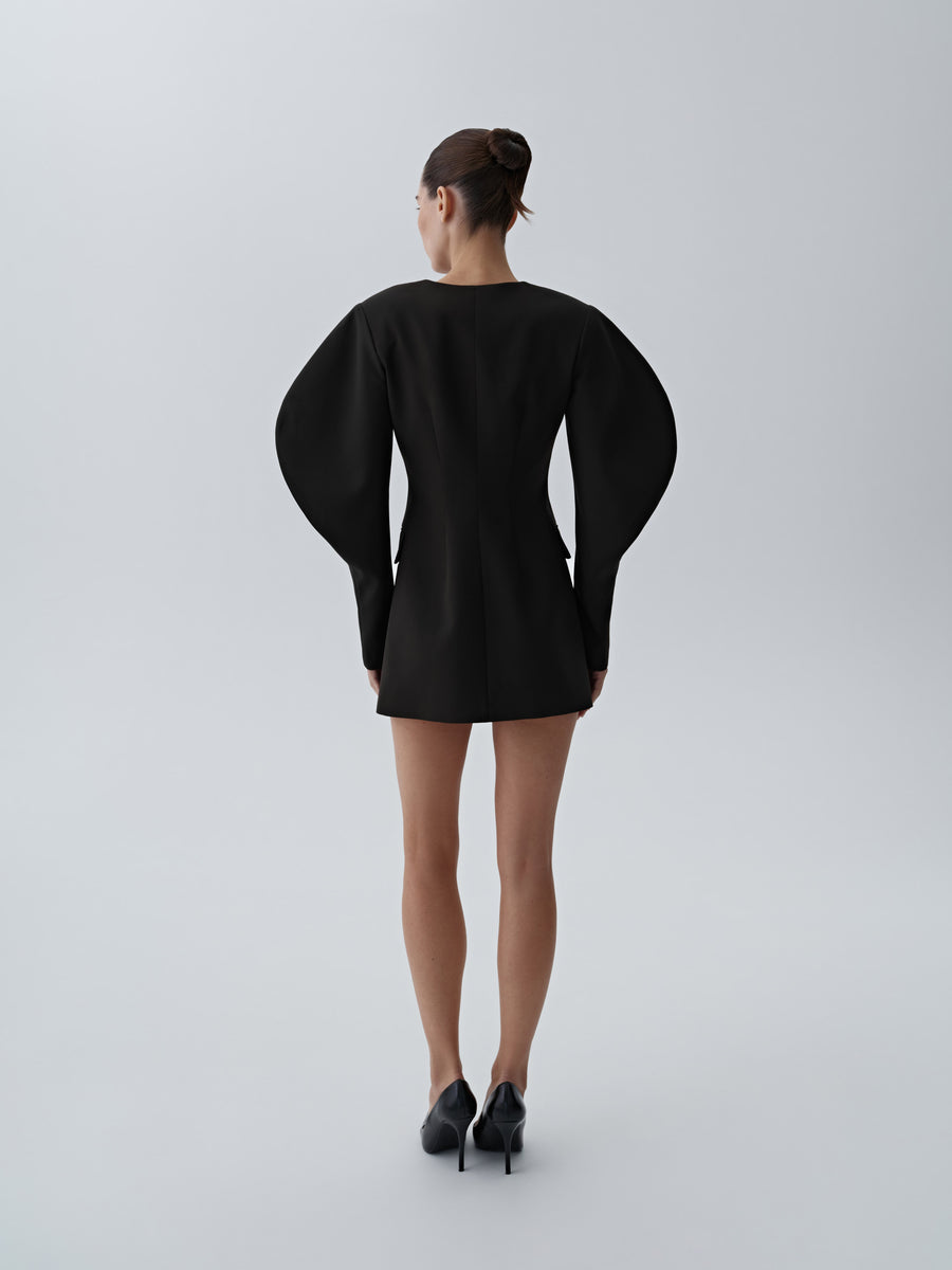 Dress with voluminous sleeves