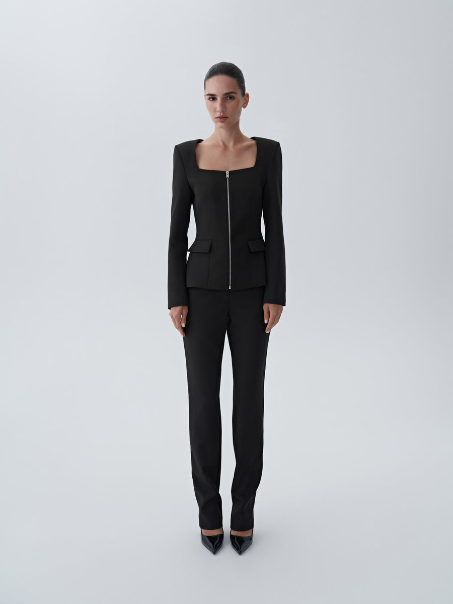 Jacket with front zipper