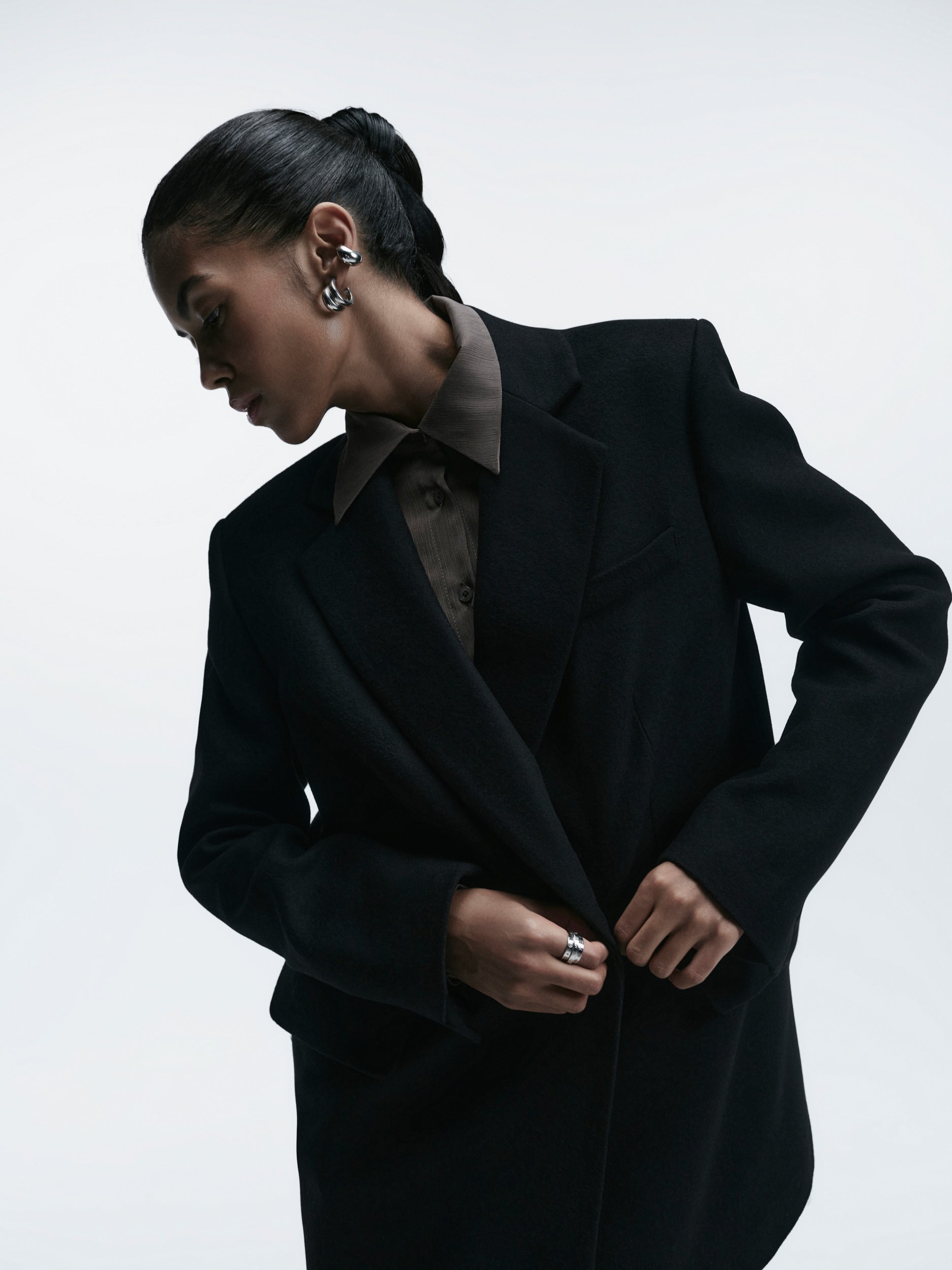 Short woolen coat