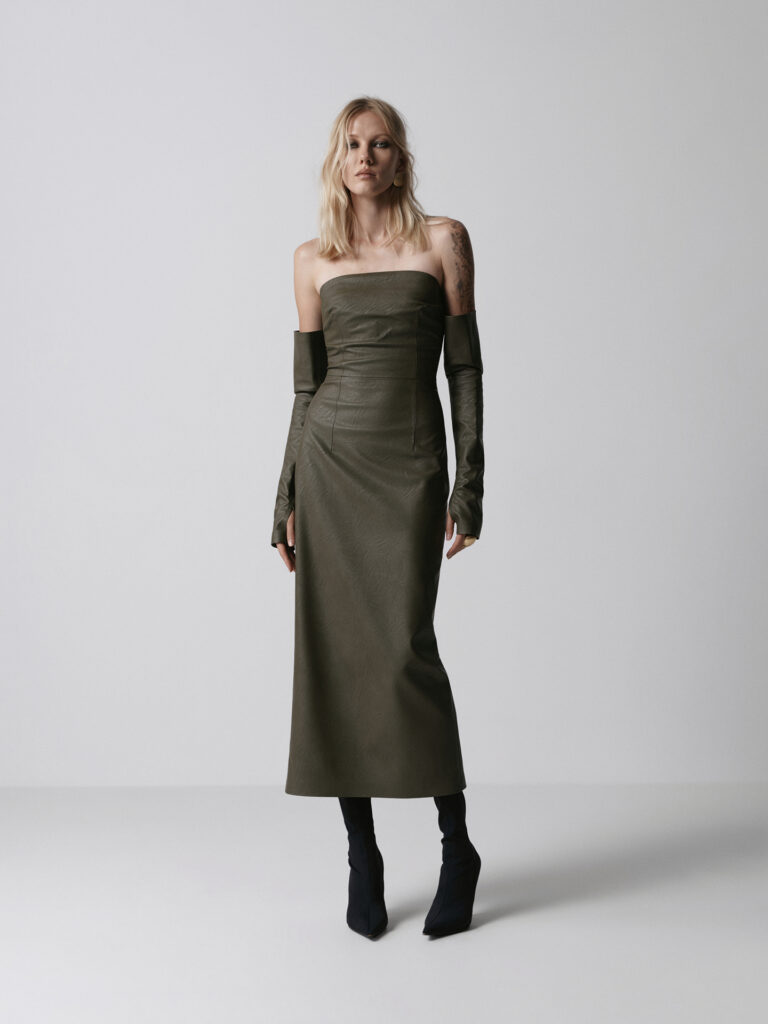 Faux leather midi dress “Olivia”